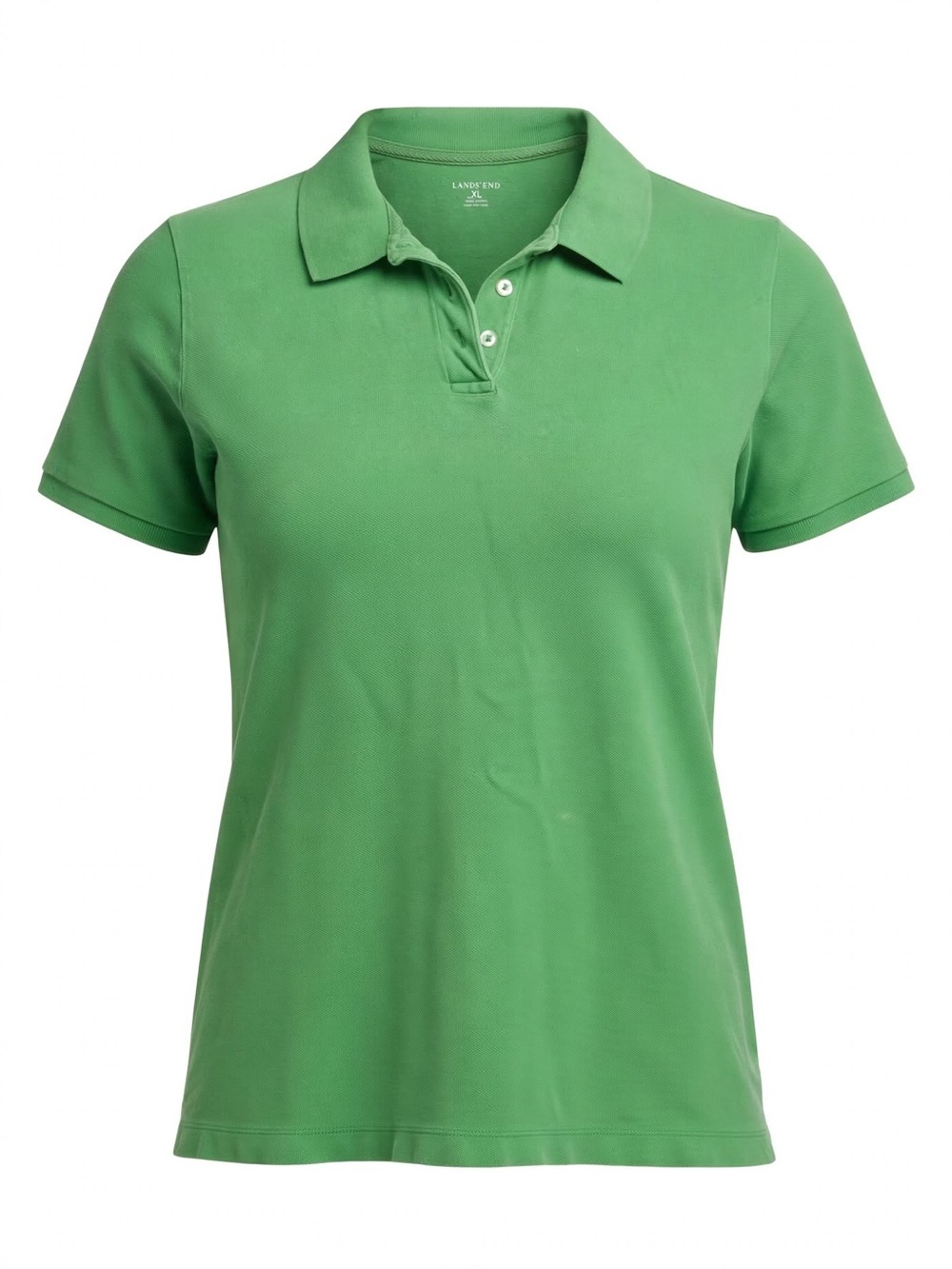 Lands' End Women's Green Pima Cotton Polo